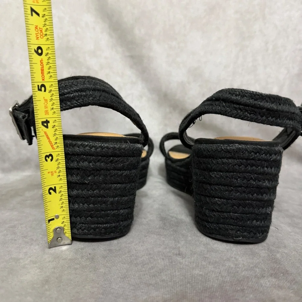 Torrid Espadrille Wedge Sandals Womens 10.5WW Black Excellent Platform Boho